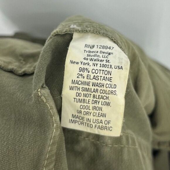 Nili Lotan Pants Size 2 Women Green Stretch Straight Military Buckle Ankle Chino - Picture 7 of 7